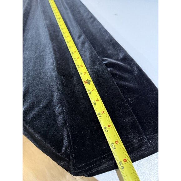 Coldwater Creek Velvet Maxi Dress Womens M Black Whimsy Goth Witchy Long Sleeve - Picture 8 of 8